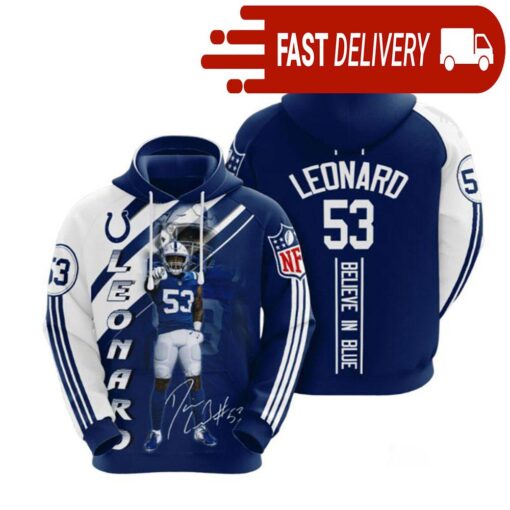 Indianapolis Colts Darius Leonard NFL 3D Hoodie Gifts for Fans - available at - sportfansshop.com