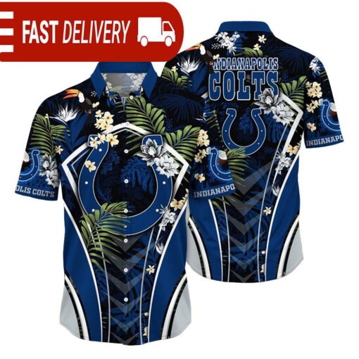 Indianapolis Colts NFL Flower Tropical Hawaiian Shirt - available at - sportfansshop.com