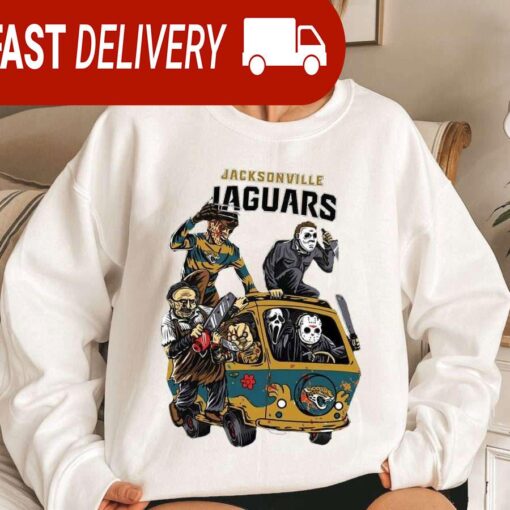 Jacksonville Jaguars Horror Character Halloween NFL Sweatshirt Gifts for Fans - available at - sportfansshop.com