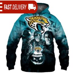 Jacksonville Jaguars Horror Night Freddy Jason Michael Myers Hoodie Halloween NFL Gifts - available at - sportfansshop.com