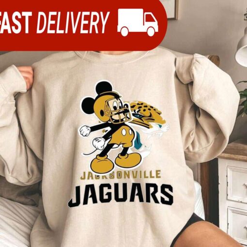 Jacksonville Jaguars Mickey Mouse Disney NFL Sweatshirt Gifts for Football Fans - available at - sportfansshop.com