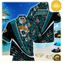 Jacksonville Jaguars NFL Hawaii Shirt With Tropical Flower Pattern - available at - sportfansshop.com