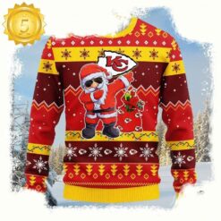 Kansas City Chiefs Dabbing Santa Claus Ugly Christmas Sweater - available at - sportfansshop.com