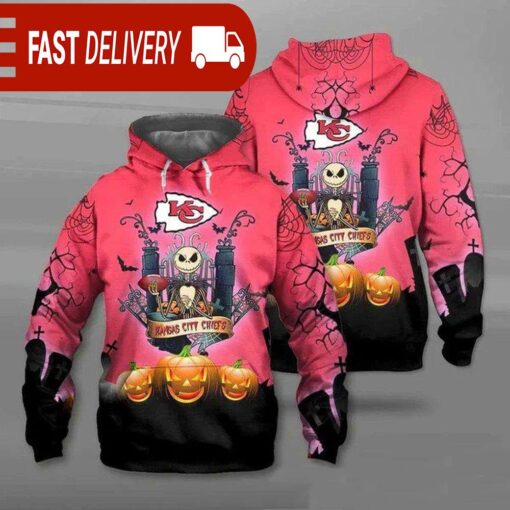 Kansas City Chiefs Jack Skellington Halloween NFL Hoodie Gifts for Fans - available at - sportfansshop.com