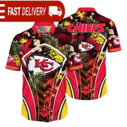 Kansas City Chiefs NFL Flower Tropical Hawaiian Shirt - available at - sportfansshop.com