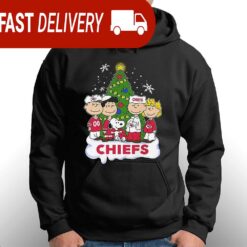 Kansas City Chiefs Peanuts Snoopy Charlie Brown Christmas Shirt NFL Gifts - available at - sportfansshop.com