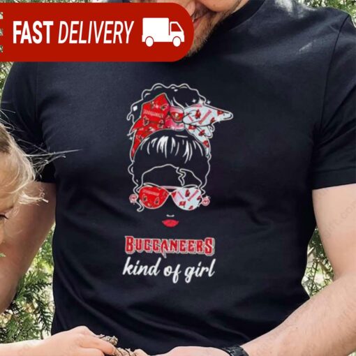 Kind Of Girl Messy Bun Hair Buccaneers Shirt NFL Gift - available at - sportfansshop.com