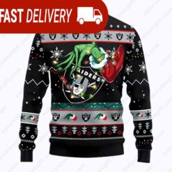 Las Vegas Raiders Grinch Stole NFL Ugly Christmas Sweater - available at - sportfansshop.com