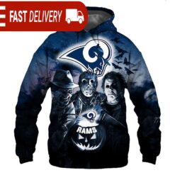 Los Angeles Rams Horror Night Freddy Jason Michael Myers Hoodie Halloween NFL Gifts - available at - sportfansshop.com