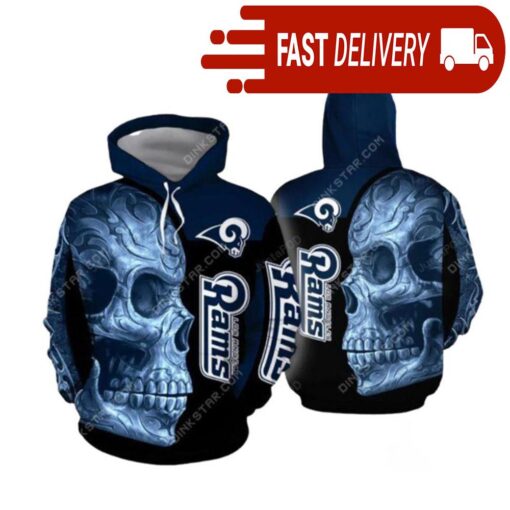 Los Angeles Rams Skull Face NFL Hoodie Gifts for Fans - available at - sportfansshop.com