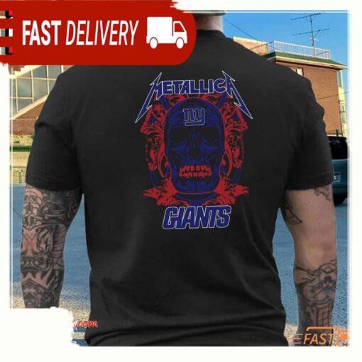 Metallica Band New York Giants NFL T Shirt Back Print - available at - sportfansshop.com