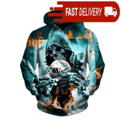 Miami Dolphins Grim Reaper Fire NFL Hoodie Gifts for Fans - available at - sportfansshop.com