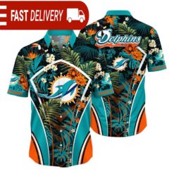 Miami Dolphins NFL Flower Tropical Hawaiian Shirt - available at - sportfansshop.com