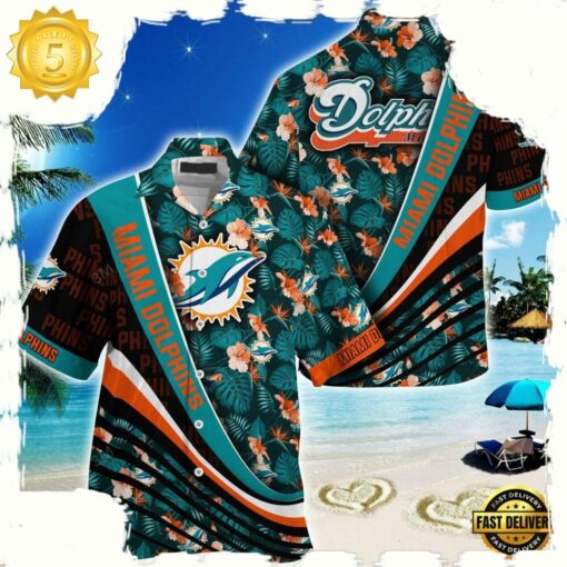 Miami Dolphins NFL Hawaii Shirt With Tropical Flower Pattern - available at - sportfansshop.com