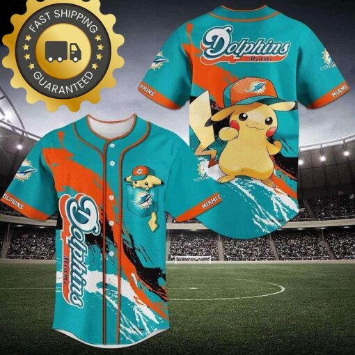 Miami Dolphins Pikachu NFL Jersey Gift For Dolphins Fans - available at - sportfansshop.com