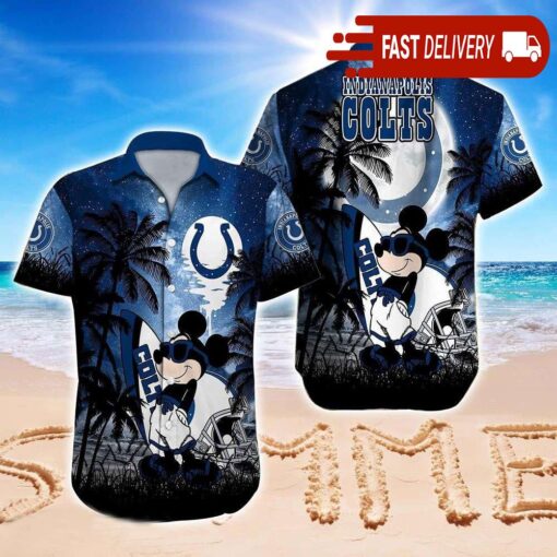 Mickey Mouse Indianapolis Colts NFL Hawaiian Shirt Summer Vibes Disney Gift - available at - sportfansshop.com