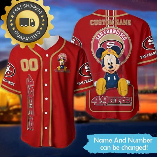 Mickey Mouse San Francisco 49ers Personalized NFL Jersey with Name and Number - available at - sportfansshop.com