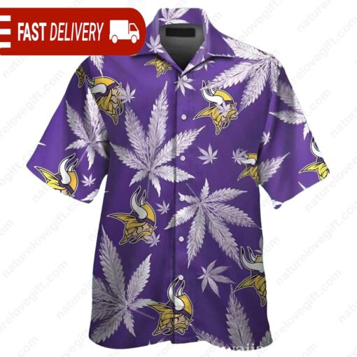 Minnesota Vikings Cannabis Plant Purple NFL Hawaiian Shirt - available at - sportfansshop.com