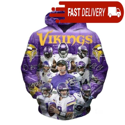 Minnesota Vikings Football Team NFL 3D Hoodie Gifts for Fans - available at - sportfansshop.com