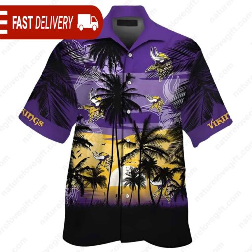 Minnesota Vikings Sunset Scenery Hawaiian Shirt NFL Gift For Fans - available at - sportfansshop.com