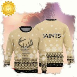 New Orleans Saints Christmas Reindeer NFL Ugly Sweater - available at - sportfansshop.com