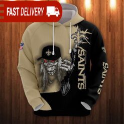 New Orleans Saints Long Hair Skull Halloween Hoodie NFL Gifts - available at - sportfansshop.com