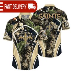 New Orleans Saints NFL Flower Tropical Hawaiian Shirt - available at - sportfansshop.com