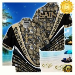 New Orleans Saints NFL Hawaii Shirt With Tropical Flower Pattern - available at - sportfansshop.com