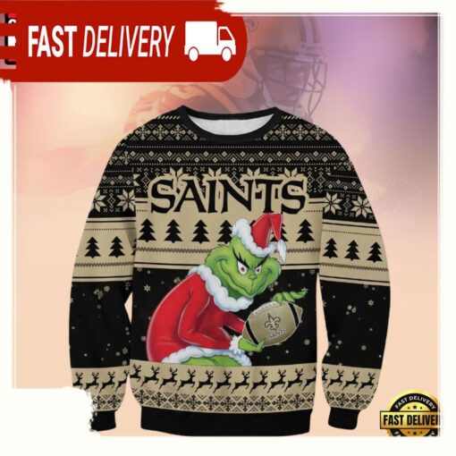 New Orleans Saints The Grinch NFL Christmas Ugly Sweater - available at - sportfansshop.com