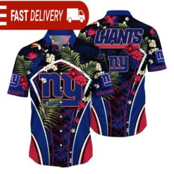 New York Giants NFL Flower Tropical Hawaiian Shirt - available at - sportfansshop.com