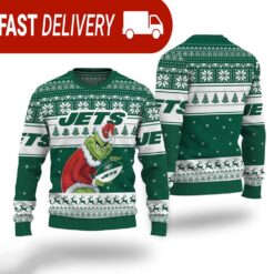 New York Jets The Grinch Christmas NFL Ugly Sweater Xmas Gift - available at - sportfansshop.com