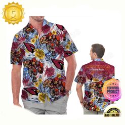 NFL Arizona Cardinals America Flag Tropical Floral Custom Hawaiian Shirt For Men Women - available at - sportfansshop.com