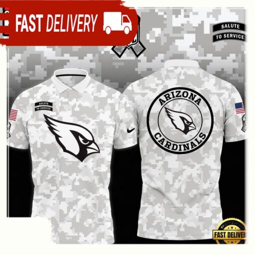 NFL Arizona Cardinals Camo 2025 Salute to Service Polo Shirt - available at - sportfansshop.com