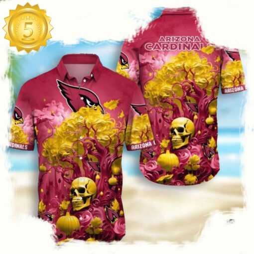 NFL Arizona Cardinals Skull Pumpkin Hawaiian Shirt For Men Women - available at - sportfansshop.com