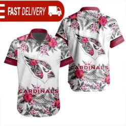 NFL Arizona Cardinals Tropical Floral Hibiscus Hawaiian Shirt - available at - sportfansshop.com