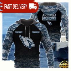 NFL Arizona Cardinals U.S. Navy NWU Camouflage Cutsom Name Hoodie - available at - sportfansshop.com