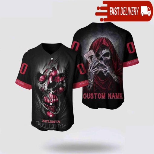 NFL Atlanta Falcons Baseball Jersey Alchemy Grim Reaper Design Your Own Shirt - available at - sportfansshop.com