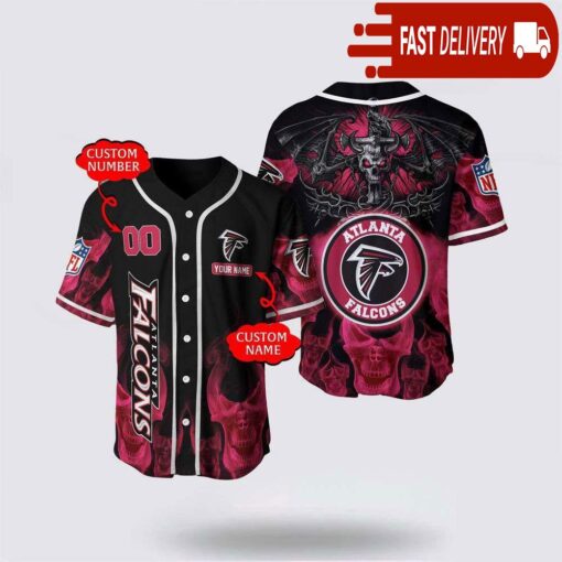 NFL Atlanta Falcons Personalized Baseball Jersey with Name and Number - available at - sportfansshop.com