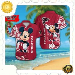 NFL Atlanta Falcons x Mickey Mouse Custom Name Summer Hawaii Shirt For Men Women - available at - sportfansshop.com