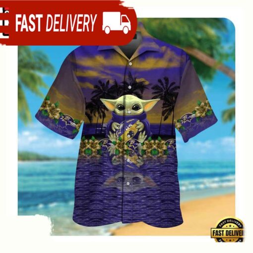 NFL Baltimore Ravens And x Baby Yoda Hawaii Shirt Summer Shirt For Men Women - available at - sportfansshop.com