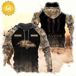 NFL Baltimore Ravens Custom Name Hoodie Camo Hunting - available at - sportfansshop.com