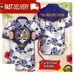 NFL Baltimore Ravens Grateful Dead Personalized Unisex Hawaiian Shirt - available at - sportfansshop.com