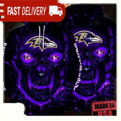 NFL Baltimore Ravens Skull For Fan Mens Sports Hoodies Shirt - available at - sportfansshop.com