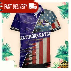 NFL Baltimore Ravens US Flag Pattern Hawaiian Shirt - available at - sportfansshop.com