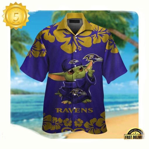 NFL Baltimore Ravens x Baby Yoda Hawaii Shirt Summer Shirt For Men Women - available at - sportfansshop.com