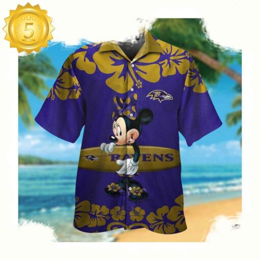 NFL Baltimore Ravens x Minnie Mouse Summer Hawaii Shirt For Men Women - available at - sportfansshop.com