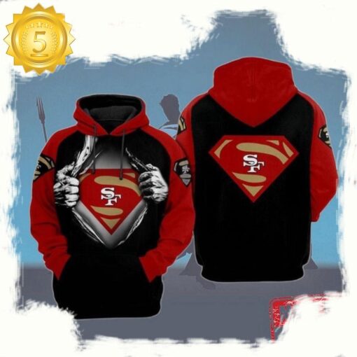 NFL Best San Francisco 49Ers Football Superman 80s 3D Hoodie Shirt - available at - sportfansshop.com