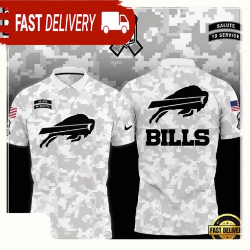 NFL Buffalo Bills Camo 2025 Salute to Service Polo Shirt - available at - sportfansshop.com