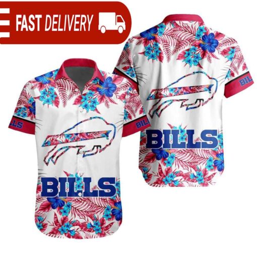 NFL Buffalo Bills Tropical Floral Hibiscus Hawaiian Shirt - available at - sportfansshop.com