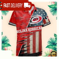 NFL Carolina Hurricanes US Flag Pattern Hawaiian Shirt - available at - sportfansshop.com